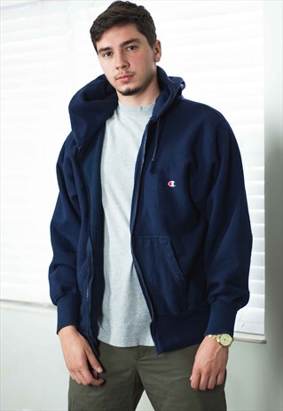 VINTAGE CHAMPION HOODIE SWEATSHIRT REVERSE WEAVE 90S L 31.7