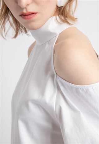 BALOON SLEEVE SHIRT WITH SHOULDER DECOLLETE