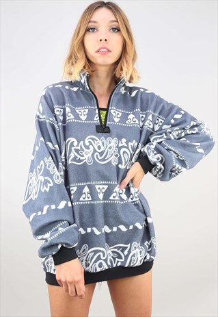 VINTAGE OVERSIZED 1/4 ZIP FESTIVAL FLEECE