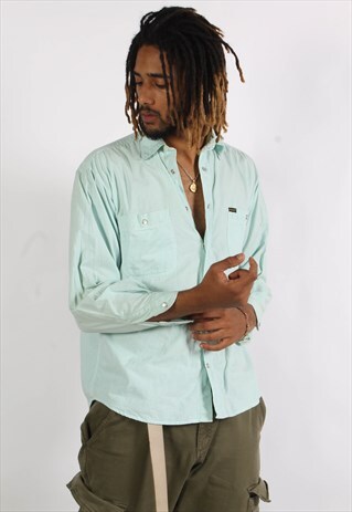 VINTAGE WRANGLER LONG SLEEVE WESTERN SHIRT GREEN
