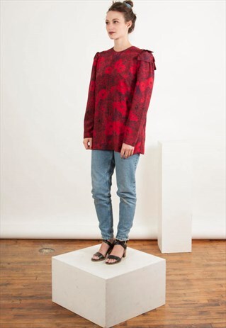 FLORAL SILKY TOP / LONG SLEEVE SOFT JUMPER