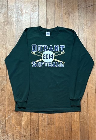 JERZEES GREEN PRINT LONG SLEEVED T - SHIRT
