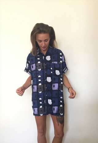 CRAZY PATTERNED VINTAGE RETRO FESTIVAL OVERSIZED SHIRT