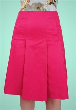 HIRSCH Vintage 90's A-line Skirt Pleats Hot Pink