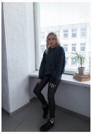 VINTAGE 70'S STRIPED WOOL BLEND JUMPER