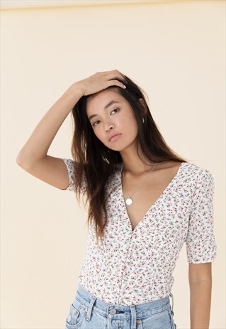 AURELIA BLOUSE - WHITE FLORAL