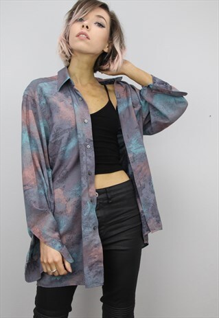 VINTAGE 80S/90S OVERSIZED PATTERNED SHIRT