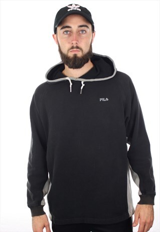 VINTAGE FILA SMALL LOGO HOODIE SWEATSHIRT