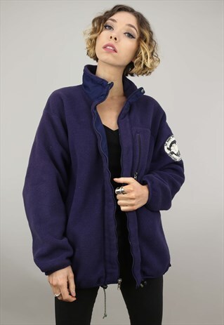 VINTAGE OVERSIZED ZIP UP PATAGONIA FLEECE BLUE