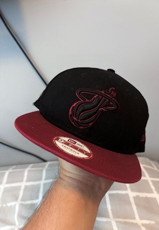 Miami heat NBA x New era black burgundy SnapBack cap 