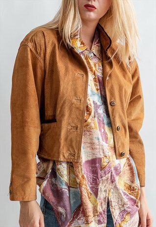 VINTAGE 70S BOHO SUEDE CROPPED JACKET