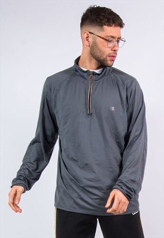 CHAMPION 1/4 ZIP LIGHTWEIGHT SPORTS SWEATSHIRT