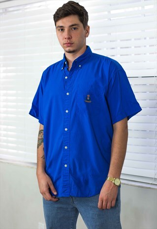 VINTAGE CHAPS RALPH LAUREN SHIRT LOGO 90S M 7.5