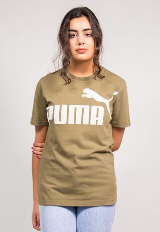 90'S VINTAGE KHAKI GREEN PUMA T-SHIRT
