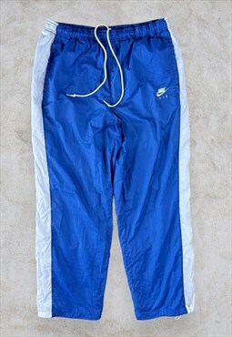 Vintage Nike Air Tracksuit Bottoms Blue White Track Pants L