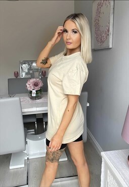 Needle and Eagle Womens oversized T Shirt in Sand