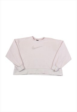 Vintage Nike Cropped Sweater Pink Ladies Large