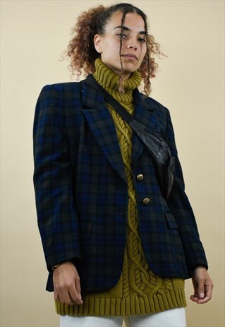 VINTAGE PENDLETON TARTAN PURE WOOL BLAZER JACKET