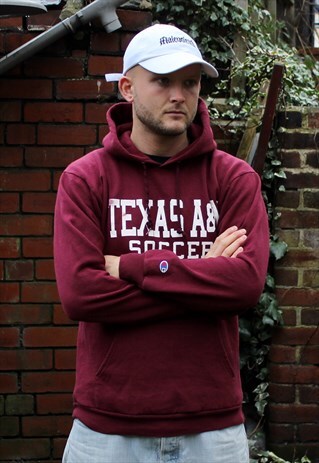 VINTAGE BURGUNDY CHAMPION HOODIE SMALL
