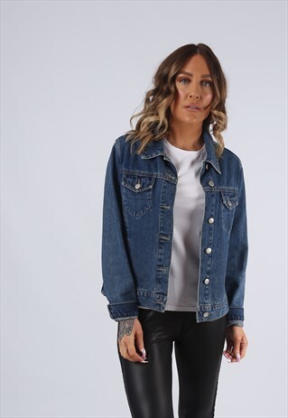 DENIM JACKET CANDA VINTAGE UK 10 - 12 (G95J)