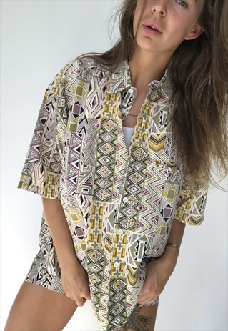 PATTERNED OVERSIZED RETRO VINTAGE UNISEX FESTIVAL SHIRT
