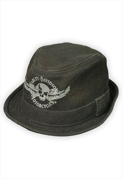 Vintage Harley Davidson Brown Fedora Hat