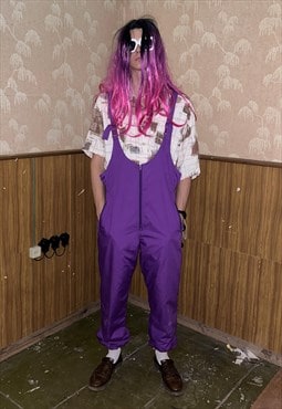 Vintage y2k ski suit tracksuit unisex baggy trousers purple