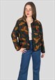 80's Ladies Vintage Green Suede Leather Applique Jacket