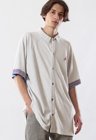 VINTAGE MEN NIKE JORDAN TOP SHIRT SHORT SLEEVE JERSEY JACKET