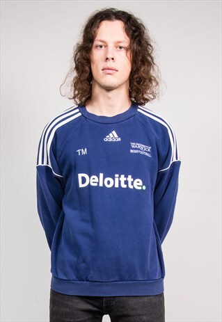 VINTAGE 90'S BLUE ADIDAS SPORTS TEAM SWEATSHIRT