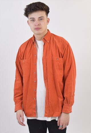 VINTAGE 90S ORANGE CORDUROY SHIRT