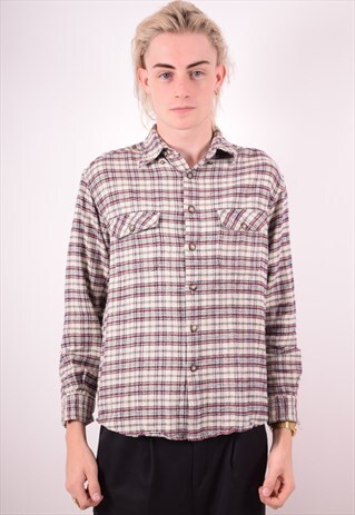 MENS VINTAGE SHIRT SMALL MULTI CHECK 90S