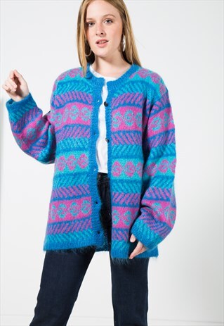 VINTAGE 80S KNIT CARDIGAN / S0111