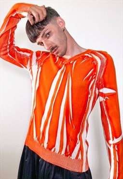 Vintage y2k orange D&G cotton jumper 