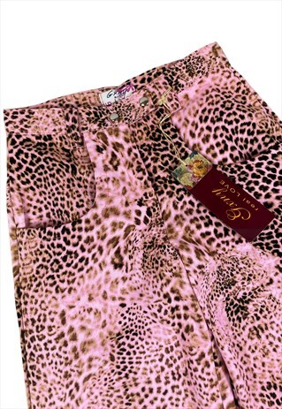 Y2K PINK AND LEOPARD PRINT TROUSERS 