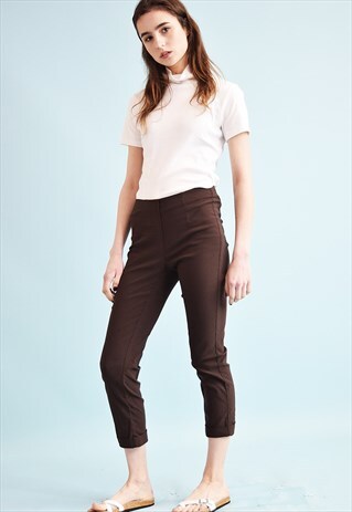 VINTAGE 90'S RETRO CLASSY REGULAR WAIST STRETCH TROUSERS