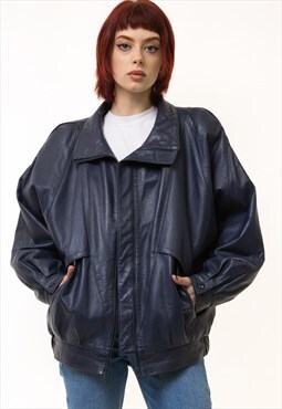 Women Leather Jacket 80s Leather Jacket Bomber 5244