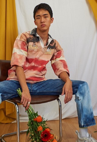 VINTAGE REWORKED CUSTOMED TIE N DYE RUGBY JERSEY