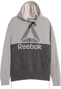 Vintage 90's Reebok Hoodie Printed Sports Grey XLarge
