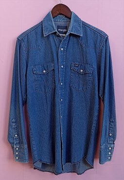 Vintage Wrangler blue denim shirt