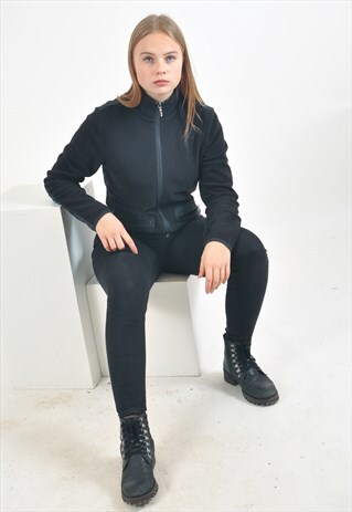 VINTAGE FLEECE TRACK JACKET IN BLACK