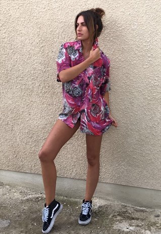 PATTERNED OVERSIZED RETRO VINTAGE UNISEX FESTIVAL SHIRT