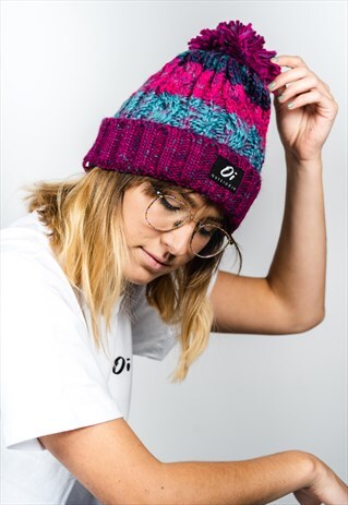 OUTSIDEIN PINK POMPOM HAT