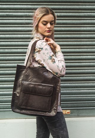 THE COCO CITY SHOPPER TOTE WITH FRONT BOOK POCKET