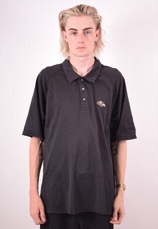 REEBOK MENS VINTAGE POLO SHIRT XL BLACK 90S