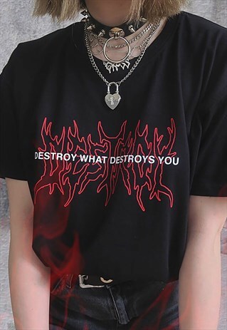 DESTROY WHAT DESTROYS YOU T-SHIRT Y2K GRUNGE AESTHETIC