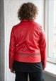 VINTAGE 80'S RED FAUX LEATHER BIKER JACKET