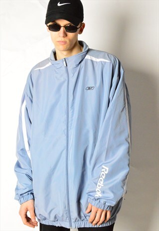 VINTAGE 90S LIGHT BLUE REEBOK TRACK JACKET