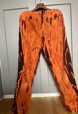 Flame Acid Die Unique Stussy Cotton Trousers