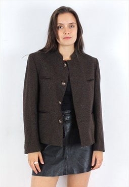 Vintage Women S M Wool Trachten Blazer Jacket Coat Button Up
